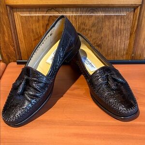 Belvedere Florence Exotic Genuine Ostrich Brown Tassel Leather Loafers Size 9 M